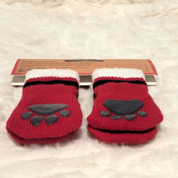 Santa Claus Pet Socks One Size But Definitely for XXS-S Dogs or Cats New on Card - Picture 5 of 7